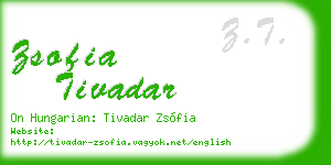 zsofia tivadar business card