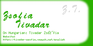 zsofia tivadar business card